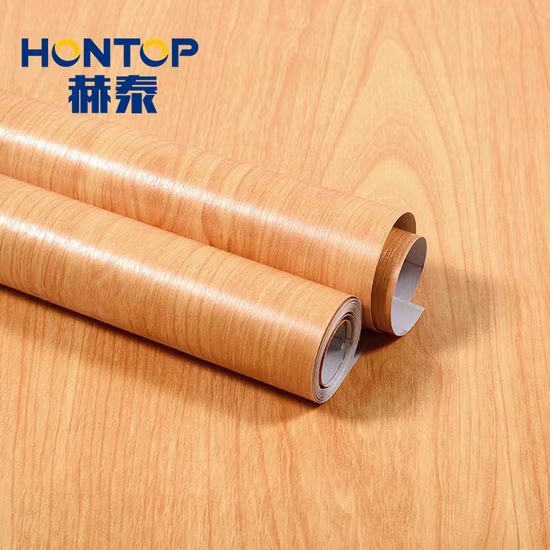 Matte Oberfläche, Holzmaserung, nicht selbstklebend, für den Innenbereich, PVC-laminiertes Wandpaneel, PVC-Deckenpaneelfolie, dekorative Folie