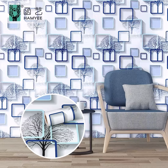 Fabrik Großhandel moderne selbstklebende Wandpapier PVC wasserdichte Tapete Heimdekoration