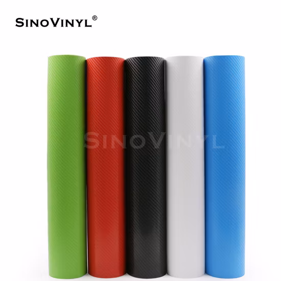 SINOVINYL 1,52 x 28 m Auto-Selbstklebefolie, schwarz, matt, 4D-Carbonfaser-Stil, Abdeckfolie